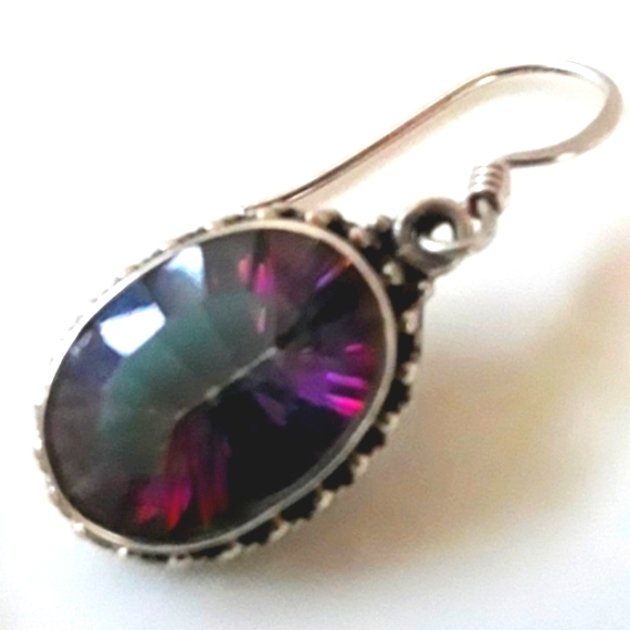 MYSTIC TOPAZ SILVER EARRINGS - Picture 7 of 8